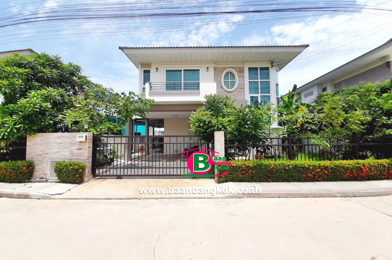 บ้านเดี่ยว 2 ชั้น โครงการ ศุภาลัย เบลล่า วงแหวน-พระราม 2 เนื้อที่ 59.5 ตรว. มี 4 ห้องนอน 3 ห้องน้ำ ถนนพระราม 2 อ.เมือง จ.สมุทรสาคร