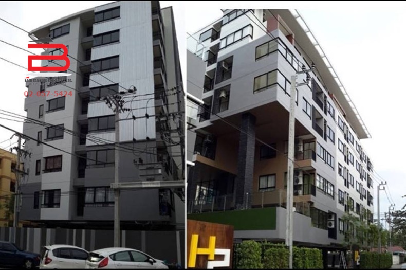 คอนโดมิเนียม โครงการ เอชทู วูด สูง 8 ชั้น อยู่ชั้นที่ 6 เนื้อที่ 22.52 ตรม. มี 1 นอน 1 น้ำ รามอินทรา 21 เขตบางเขน