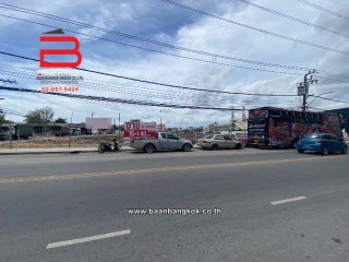 08428, ที่ดินติดถนน ท้ายบ้านซอย 38 ขายถูก เท่าราคาประเมิน เนื้อที่ 10-0-93.8 ไร่ ถนนสุขุมวิทสายเก่า อ.เมืองสมุทรปราการ