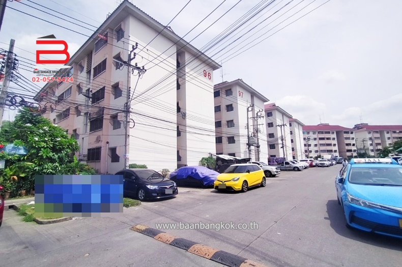ห้องชุด บ้านเอื้ออาทรนนทบุรี (วัดกู้ 4)  เนื้อที่ 31.91 ตรม. ถนนติวานนท์ อ.ปากเกร็ด จ.นนทบุรี
