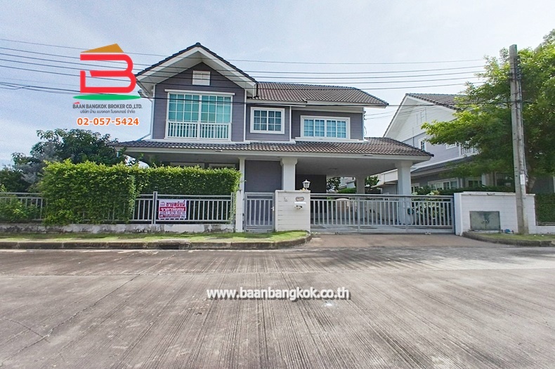 บ้านเดี่ยว หมู่บ้าน บุราสิริ ปัญญาอินทรา เนื้อที่ 65.1 ตรว. ถนนเลียบคลองสอง เขตคลองสามวา