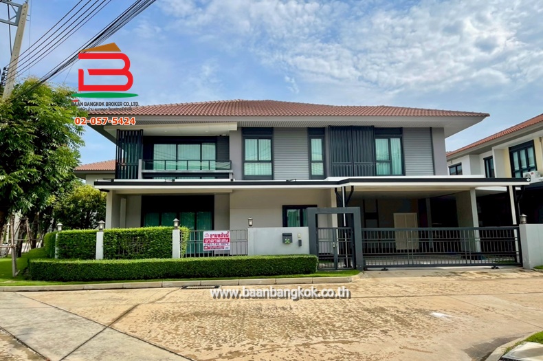 บ้านเดี่ยว 2 ชั้น หลังมุม หมู่บ้าน เศรษฐสิริ วงแหวน-ลำลูกกา เนื้อที่ 77.3 ตรว. ถ.ลำลูกกา ต.บึงคำพร้อย อ.ลำลูกกา จ.ปทุมธานี