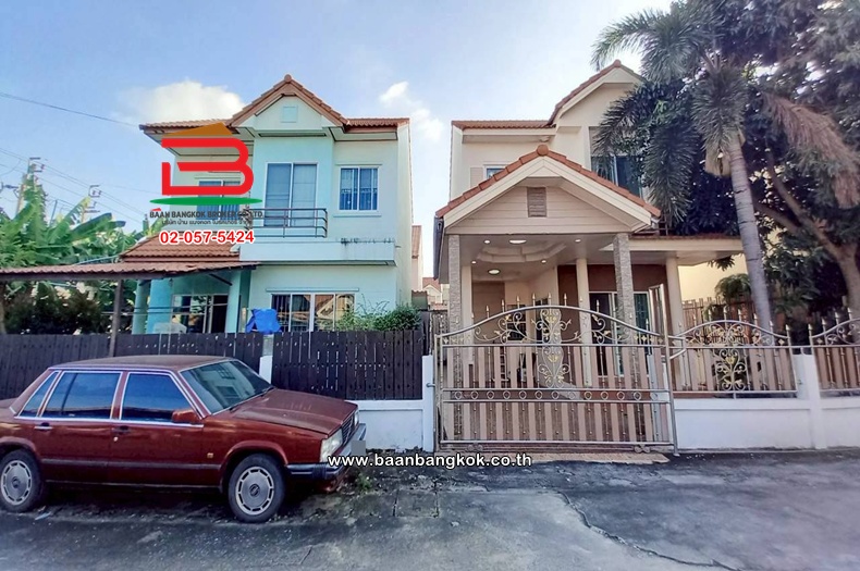 บ้านเดี่ยว เนื้อที่ 34.8 ตร.ว. หมู่บ้านนันทวัน 10 (ซอยเลียบวารี 37) ถนนเลียบวารี แขวงโคกแฝด เขตหนองจอก   