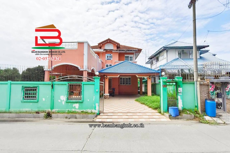 บ้านเดี่ยว หมู่บ้านปั้นทองนิเวศน์ 2 (ซอยกระดาษทอง) เนื้อที่ 100 ตรว. ตำบลคูคต อำเภอลำลูกกา จังหวัดปทุมธานี